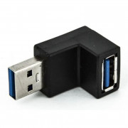 Adaptador USB 90 Graus L, USB Fêmea Para USB Macho 3.0 X-Cell, Preto - XC-ADP-52