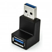 Adaptador USB 90 Graus L, USB Fêmea Para USB Macho 3.0 X-Cell, Preto - XC-ADP-52