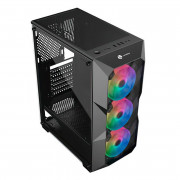 Gabinete Gamer Hayom GB1710, Tampa Lateral de Vidro, Com 3 Fans, LED RGB, Sem Fonte, Preto - GB1710