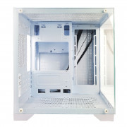 Gabinete Gamer Hayom GB1788, Tampa Lateral e Frente de Vidro, Sem Fans, Sem Fonte, Branco - GB1788