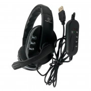 Fone Headphone Gamer  Kapbom, Estéreo, Para PC, USB, LED, HD-006, Preto - KA-9007