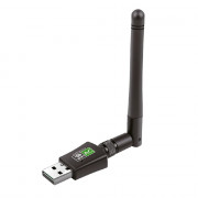 Adaptador de Rede Sem Fio 600mbps Com Antena, Knup, Dual Band, Preto, KP-AW161