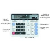 Calculadora De Mesa Átomo, UND, 12 Dígitos, Cinza - MO-2135