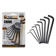 Kit Chave Allen 8 Peças 1.5 a 6.0MM Troya Tools, Preto - TRY-9410