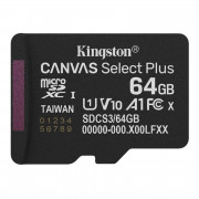 Cartão de Memória Micro SDXC 64GB Kingston, Canvas Select Plus GEN3, Classe 10 Com Adaptador  - SDCS3/64GB