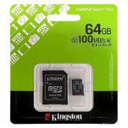 Cartão de Memória Micro SDXC 64GB Kingston, Canvas Select Plus GEN3, Classe 10 Com Adaptador  - SDCS3/64GB