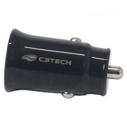 Carregador Veicular C3Tech, Com 1 Saída Tipo C, Preto - UCV-P10BK