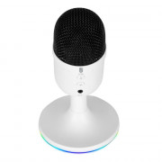 Microfone Gamer New Hero Vox, RGB, USB, Branco - NH-MCVWH-01