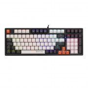 Teclado Mecânico Gamer New Hero Arkana, Rainbow, Switch Blue, ABNT, USB, Branco e Cinza - NH-KTAK-WG-04