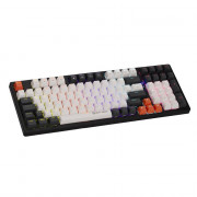 Teclado Mecânico Gamer New Hero Arkana, Rainbow, Switch Blue, ABNT, USB, Branco e Cinza - NH-KTAK-WG-04