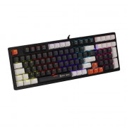 Teclado Mecânico Gamer New Hero Arkana, Rainbow, Switch Blue, ABNT, USB, Preto e Cinza - NH-KTAK-BG-04