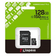 Cartão de Memória Micro SDXC 128GB Kingston, Canvas Select Plus GEN3, Classe 10 Com Adaptador - SDCS3/128GB