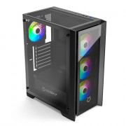 Gabinete Gamer Husky Dome 100, ATX, Mid Tower, Lateral e Frontal em Vidro, Preto - HGN100PT