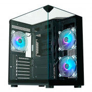 Gabinete Gamer K-Mex Marko Shark, CG-01P4, Lateral e Frontal em Vidro, Sem Fonte, Sem Fan, Preto - CG01P4RH001CB0X