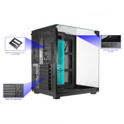 Gabinete Gamer K-Mex Marko Shark, CG-01P4, Lateral e Frontal em Vidro, Sem Fonte, Sem Fan, Preto - CG01P4RH001CB0X