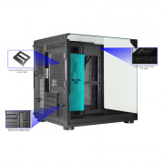 Gabinete Gamer K-Mex Aquário Visão Micro, CG-02M2, Lateral e Frontal em Vidro, Sem Fan, Preto - CG01P4RH001CB0X