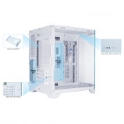 Gabinete Gamer K-Mex Aquário Ângulo, CG-W1KV, Lateral e Frontal em Vidro, Sem Fan, Branco - CGW1KVRH003CB0X