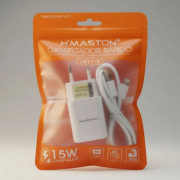 Carregador Para Celular iPhone Lightning H`Maston, Com Entrada USB 5.1A 15W, Branco - LR17-2