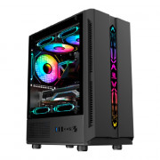 Gabinete Gamer Hayom GB1726, Lateral em Vidro Temperado, Led RGB, Sem Fonte, ATX, Preto - GB1726