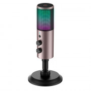 Microfone Gamer De Mesa Rise Mode Elite 06, RGB, USB-C, Preto e Ocre - RM-ME-06-BOC