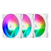 Kit Cooler FAN Rise Mode X LED Rainbow, 3 Unidades, 120mm, ARGB, Branco - RM-XLD-02-RBW