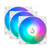 Kit Cooler FAN Rise Mode X LED Rainbow, 3 Unidades, 120mm, ARGB, Branco - RM-XLD-02-RBW