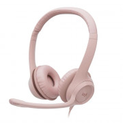 Headset Logitech H390, USB, Rosa - 981-001280