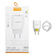 Carregador Para Celular IPhone Lightning A'Gold, Com 1 Entrada USB e 1 Entrada Tipo C, 40W, Branco - CA40-2