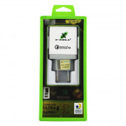 Carregador de Parede Universal Ultra Rápido X-Cell, Com 2 Saida USB 4.0A 18W,Com Display Digital, Branco - XC-UR-19