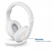 Kit Gamer OX Loot, Com Headset + Teclado + Mouse 1200DPI + Mousepad, Branco - 72834