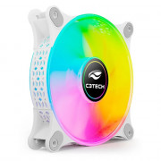 Cooler FAN C3Tech, 120mm, LED RGB, Silencioso, Molex 4P, Branco - F9-L160WHRGB