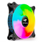 Cooler FAN C3Tech, 120mm, LED Multicor, Silencioso, Molex 4P, Preto - F9-L160BKM