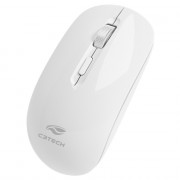 Mouse Sem Fio C3Tech, 1600 DPI, Bluetooth, Nano Receptor USB, Dual Mode, Branco  - M-BT80WH