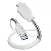 Cabo USB Para Tipo C Celark, 2 Metros, Branco - CE-C1308C-2M