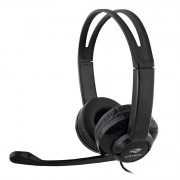 Fone Com Microfone Headset C3Tech, P2 3.5MM, Com Adaptador USB, Preto - PH-120BK