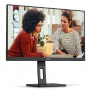 Monitor Pivot 23,8” LED AOC, Widescreen 100Mhz, USB, Vesa, Com Ajuste De Altura, VGA, HDMI, DP, Preto - 24E3UF