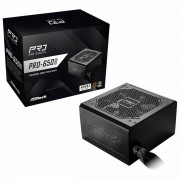 Fonte ASRock Pro, 650W, 80 Plus Bronze, ATX 3.1, PFC Ativo, Preto - PRO-650B