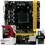 Kit UPGrade AMD FM2+ A6 7480 3.80GHz, Placa Mãe BrazilPC BPC-A88M-G, Memória Netcore 4GB 1600MHZ DDR3