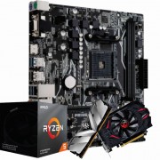 KIT UPGRADE AM4 RYZEN 5 4500 3.60GHZ, PLACA MÃE AM4 DDR4, MEMORIA 8GB DDR4, PLACA DE VÍDEO PCYES RX 550 RADEON 4GB DUAL GDDR5 128 BITS