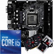 KIT UPGRADE PROCESSADOR 1200 CORE I5-10400 2.90GHZ, Placa Mãe Chipset H510 LGA 1200 DDR4, MEMÓRIA 8GB DDR4, PLACA DE VÍDEO PCYES RX 550 RADEON 2GB DUAL GDDR5 128 BITS