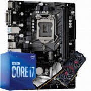 KIT UPGRADE 11° Geração PROCESSADOR 1200 INTEL CORE I7-11700 2.50GHZ, Placa Mãe Chipset H510 LGA 1200 DDR4, 2X Memória 8GB GAMER, Placa De Vídeo Rx 550 2GB GDDR5