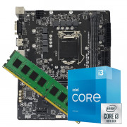 Kit Upgrade Intel 10º Geração Core i3-10105 3.70Ghz, Placa Mãe Chipset H510 LGA 1200 DDR4, 8GB DDR4 2666Mhz