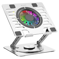 Base Para Notebook 17,3" Gamer C3Tech, LED Azul, Giratória, Branco - NBC-1000SI