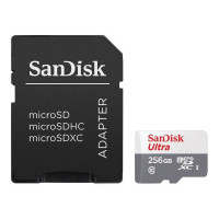 Cartão de Memória Micro SD 256GB Sandisk, Classe 10 Com Adaptador - SDSQUNR-256G-GN6TA