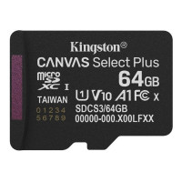 Cartão de Memória Micro SDXC 64GB Kingston, Canvas Select Plus GEN3, Classe 10 Com Adaptador  - SDCS3/64GB