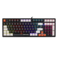 Teclado Mecânico Gamer New Hero Arkana, Rainbow, Switch Blue, ABNT, USB, Preto e Cinza - NH-KTAK-BG-04