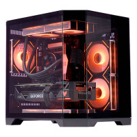 Gabinete Gamer K-Mex Aquário Ângulo, CG-01KV, Lateral e Frontal em Vidro, Sem Fan, Preto - CG01KVRH001CB0X