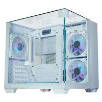 Gabinete Gamer K-Mex Aquário Visão Infinita II, CG-W1X2, Lateral e Frontal em Vidro, Sem Fan, Branco - CGW1X2RH002B0X