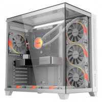 Gabinete Gamer PCYes Forcefield Max White Ghost, ATX, Mid-Tower, Vidro Temperado, Sem Fonte, Sem Fan, Branco - GFFMAXW