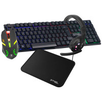 Kit Gamer Bright Gamer, Combo 4 em 1, Teclado + Mouse + Headset + Mousepad, LED, Preto - CMB05